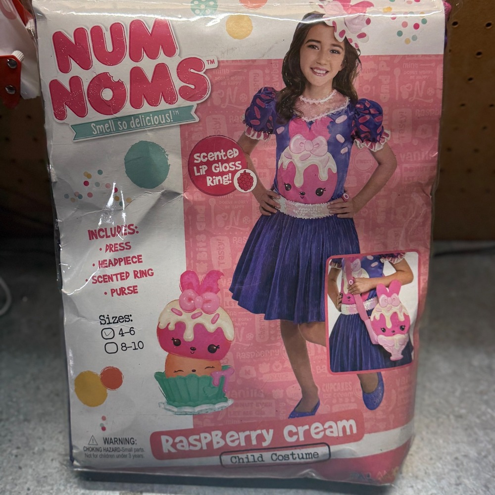Num Noms Raspberry Cream Costume Girls Size 4-6 Purple Pink Dress Up Set